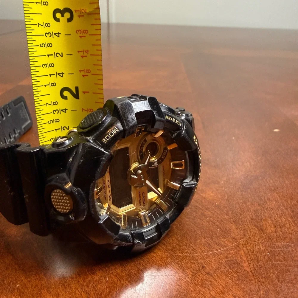 Casio G-Shock GA-710GB Black Gold Analog Digital Watch 5522 Shock Resist 200M